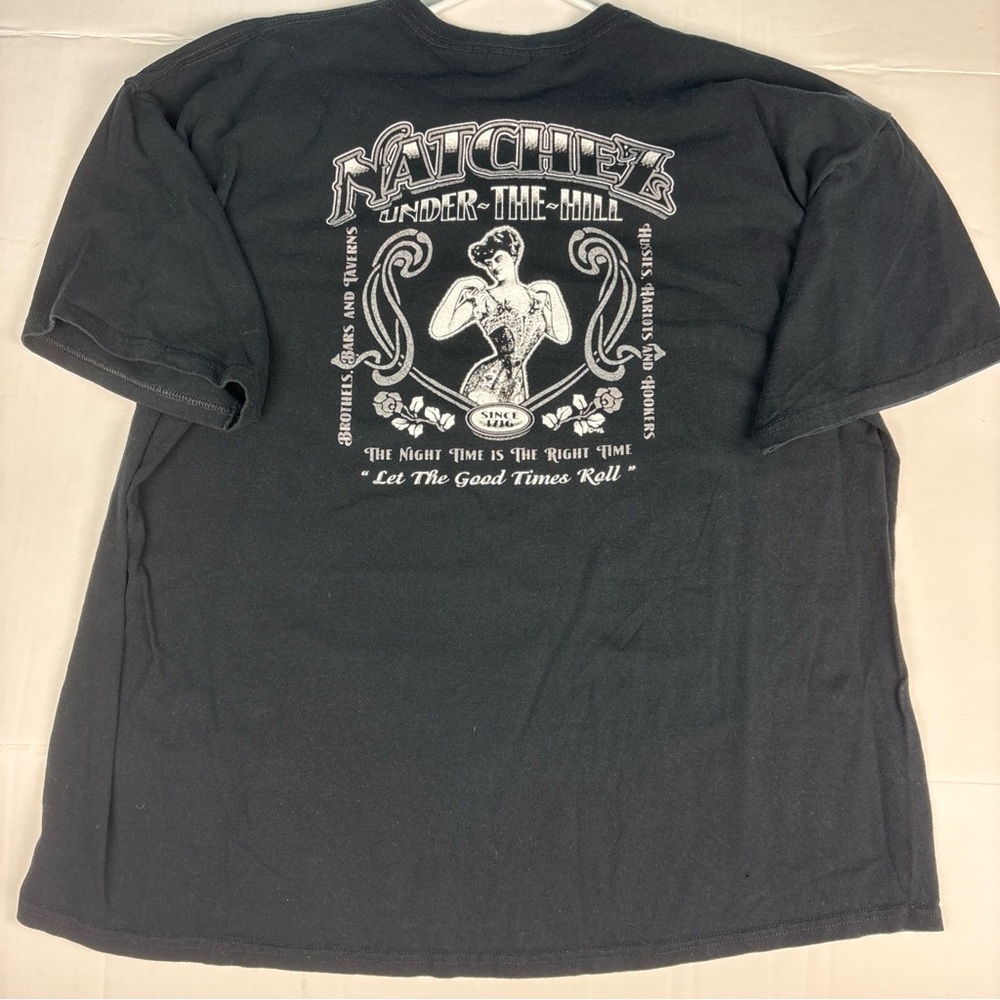 Natchez MS Under The Hill Men 2XL T-Shirt Black Short Sleeve Let Good Times Roll
